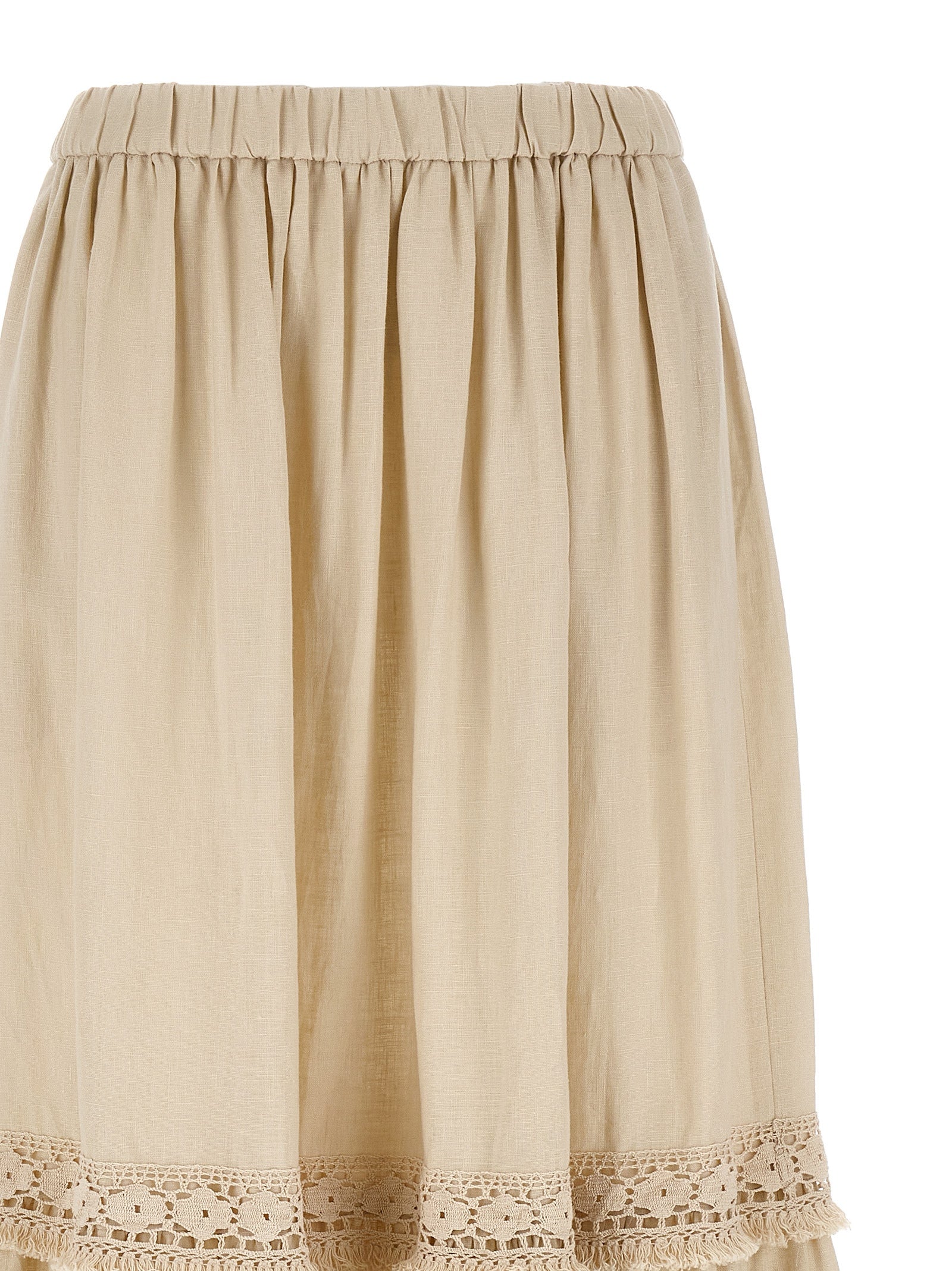Max Mara Beige Linen Mini Skirt