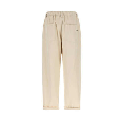 Brunello Cucinelli Beige Cotton Casual Pants