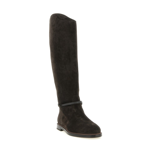 Brunello Cucinelli Black Calfskin Over The Knee