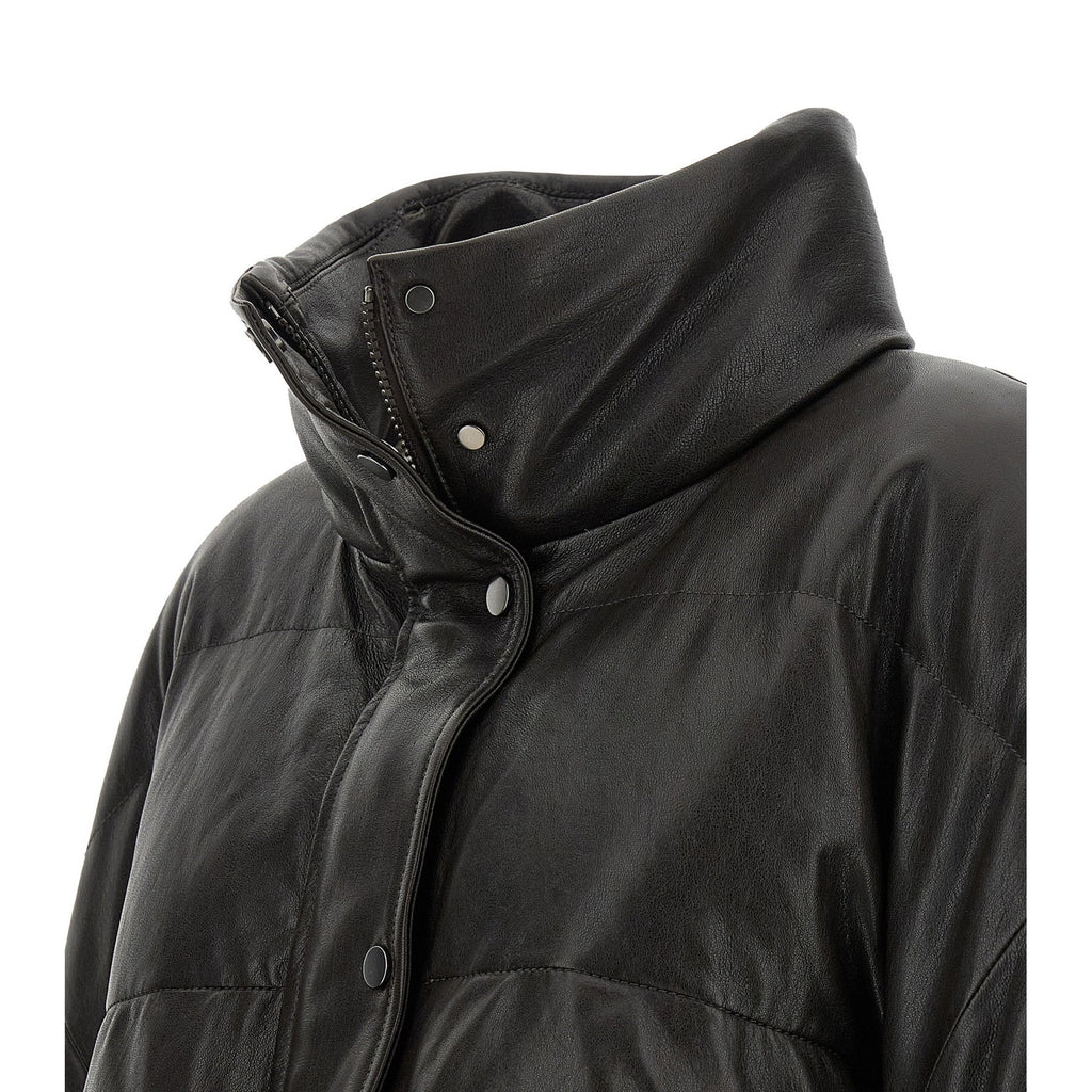 Brunello Cucinelli Brown Lamb Leather Leather Jacket