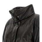 Brunello Cucinelli Brown Lamb Leather Leather Jacket