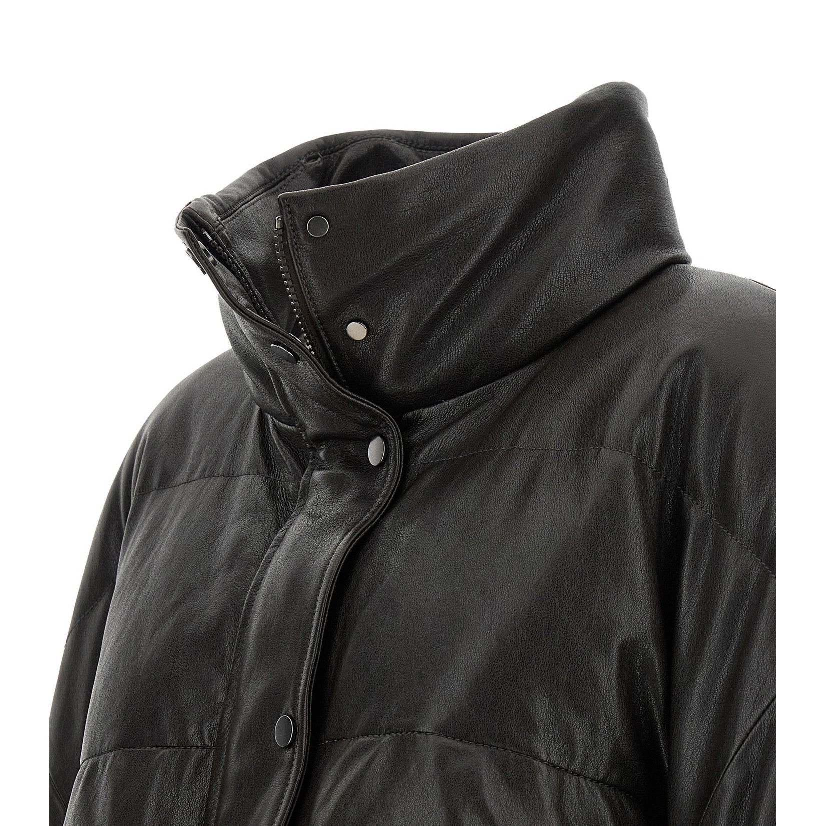 Brunello Cucinelli Brown Lamb Leather Leather Jacket