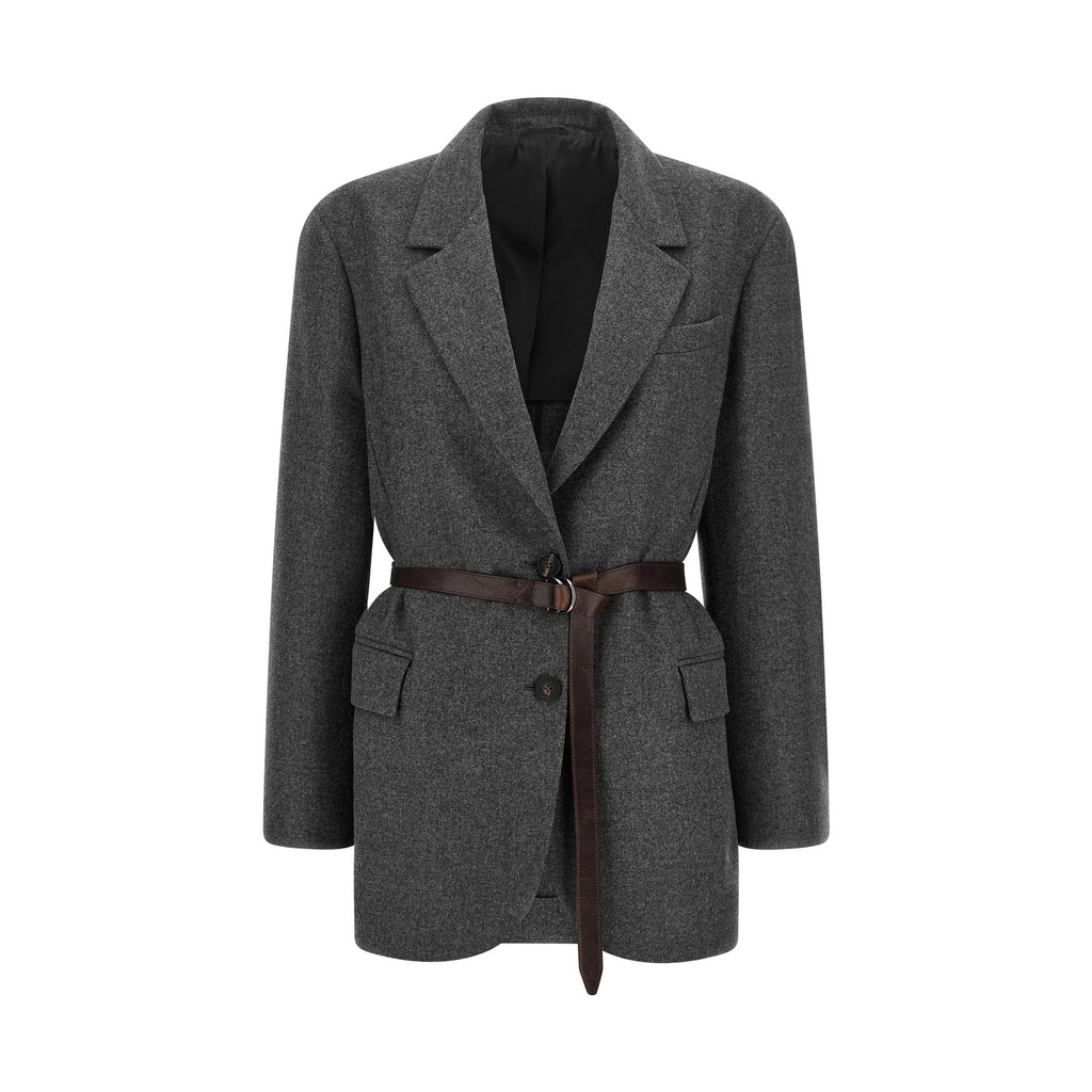 Brunello Cucinelli Gray Virgin Wool Blazer
