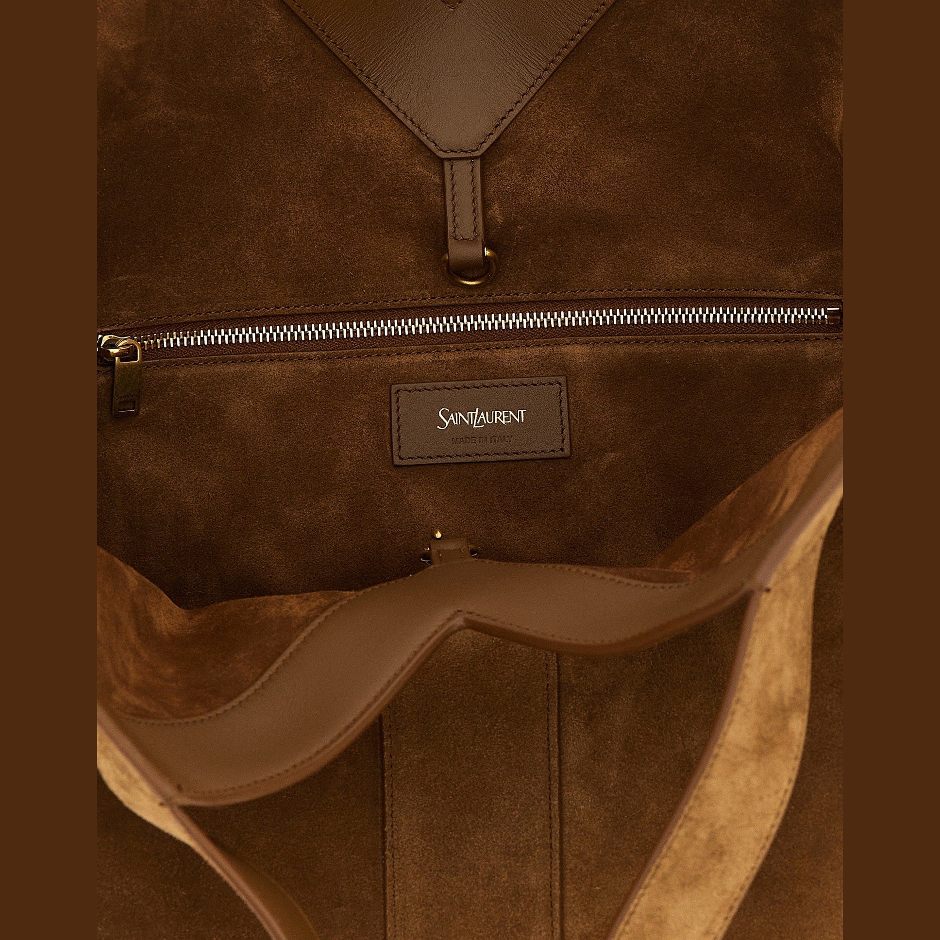 Saint Laurent Brown Calfskin Tote Bag
