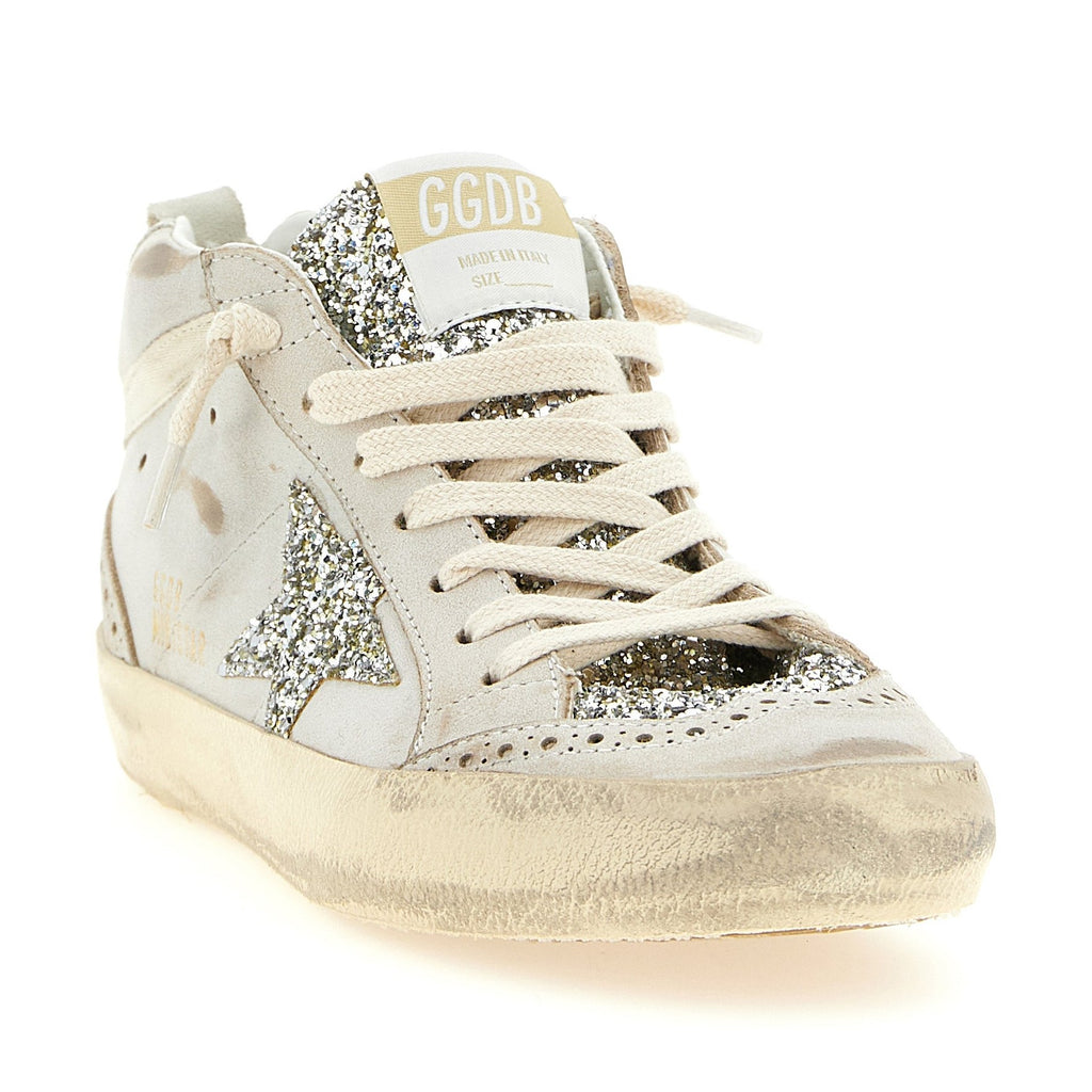 Golden Goose Beige Leather High Top Sneakers
