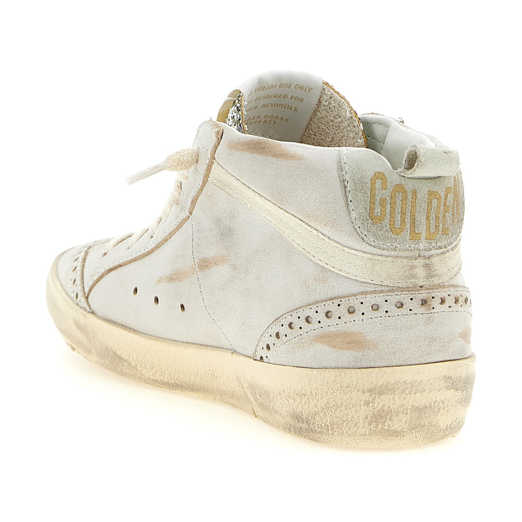 Golden Goose Beige Leather High Top Sneakers