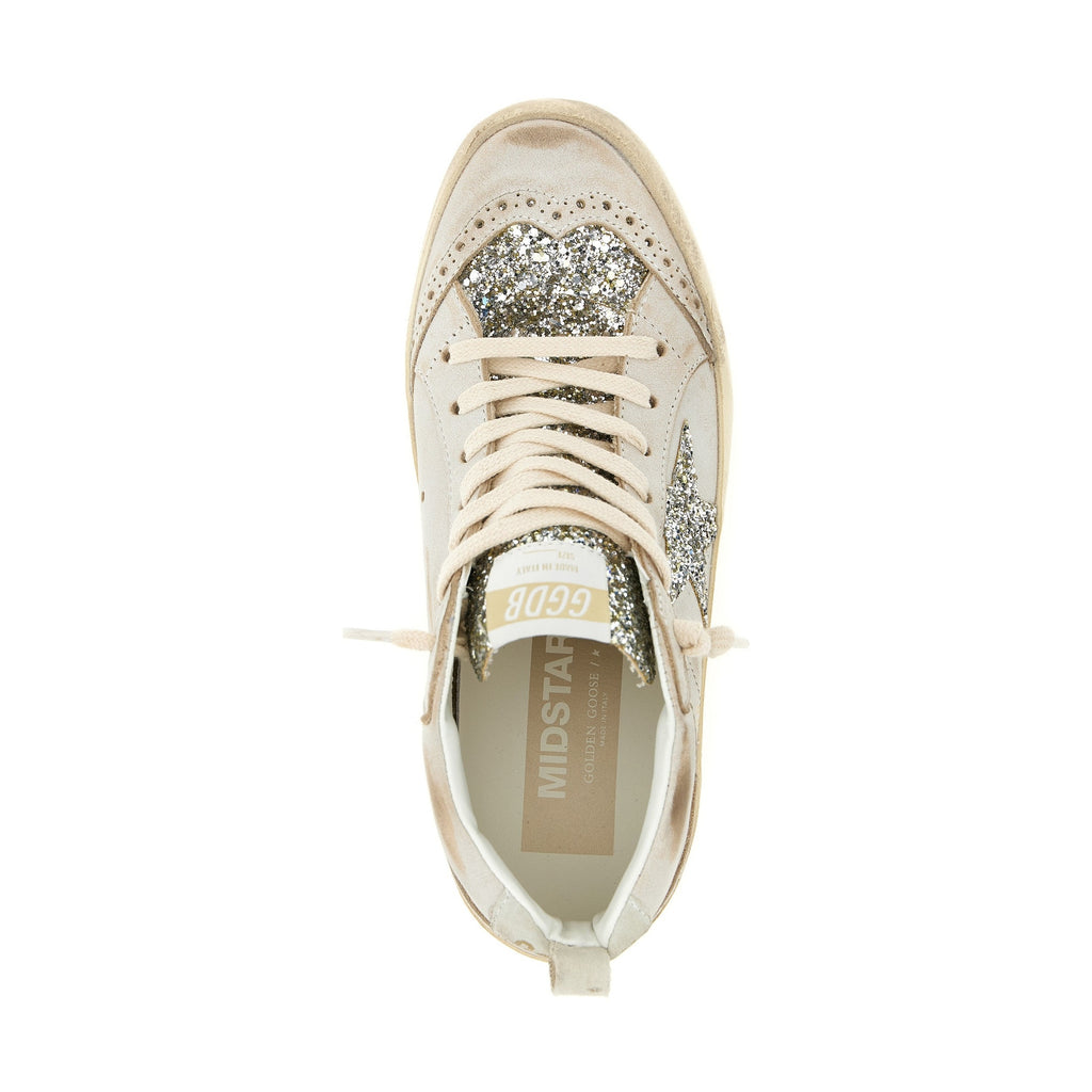 Golden Goose Beige Leather High Top Sneakers