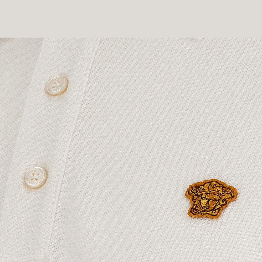 Versace White Cotton Polo Shirt
