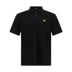 Versace Black Cotton Polo Shirt