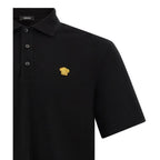 Versace Black Cotton Polo Shirt