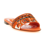 Dolce & Gabbana Orange Cotton Slides