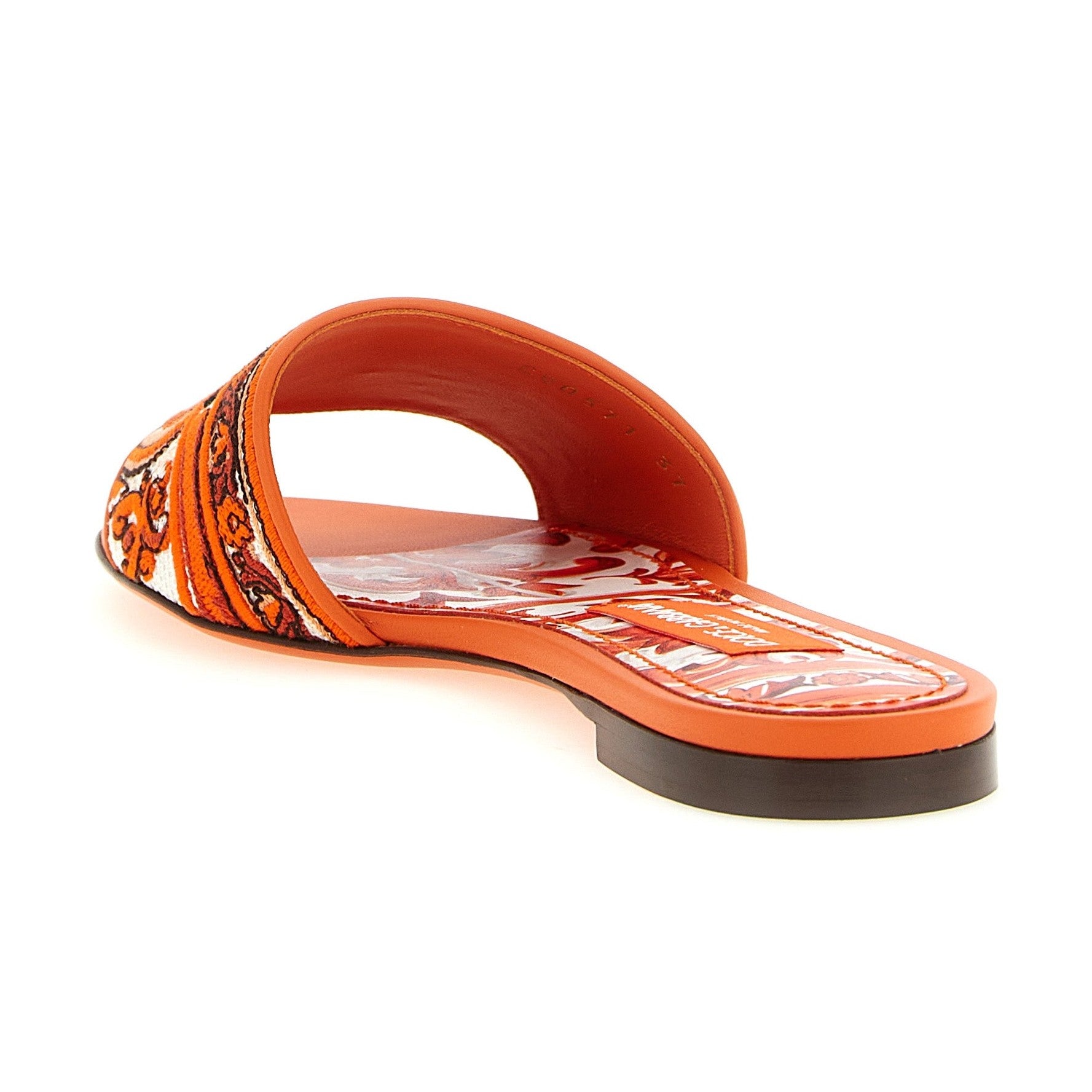 Dolce & Gabbana Orange Cotton Slides