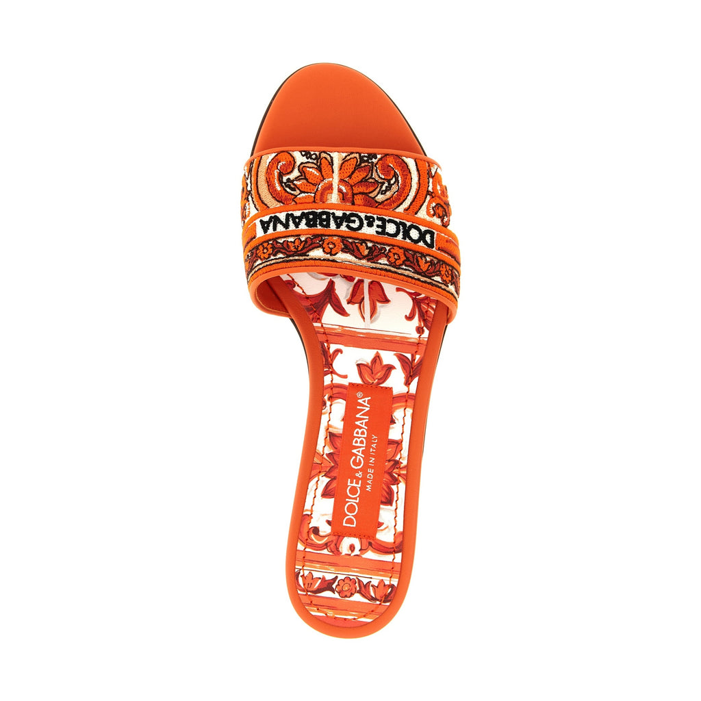Dolce & Gabbana Orange Cotton Slides
