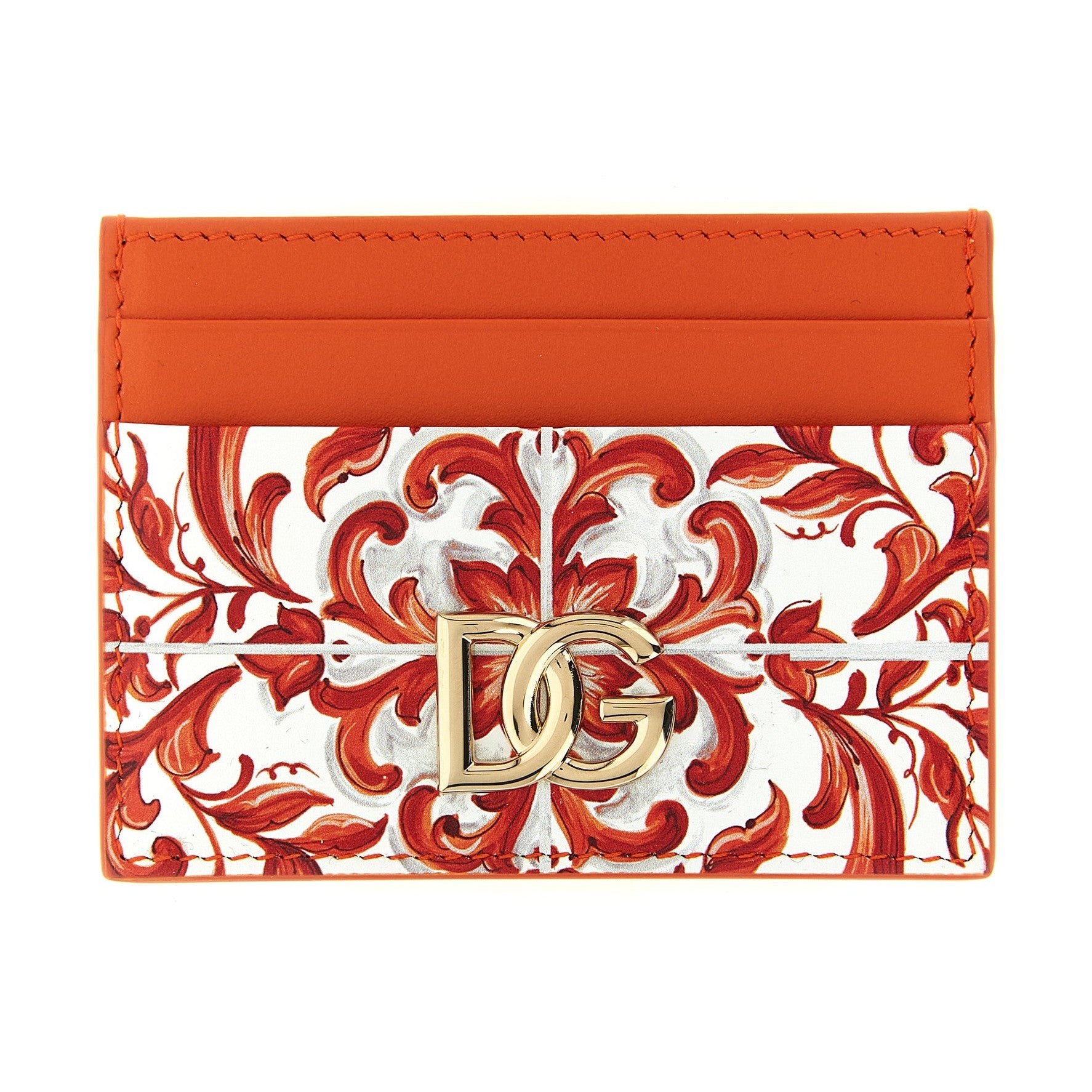 Dolce & Gabbana Orange Calfskin Cardholder