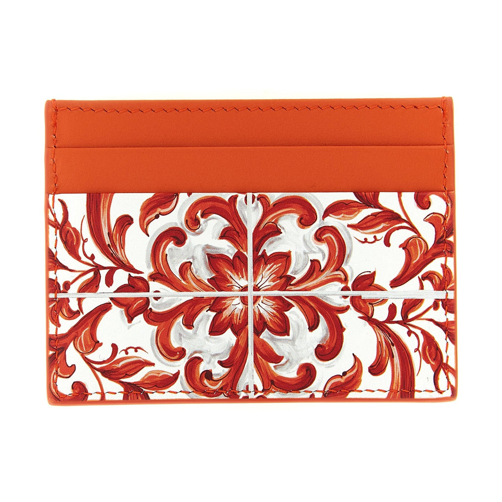 Dolce & Gabbana Orange Calfskin Cardholder