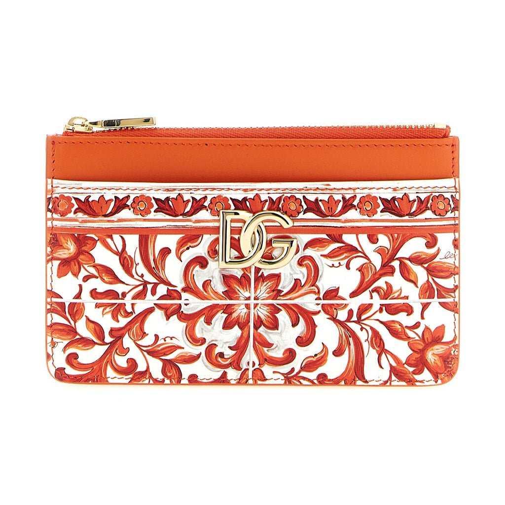 Dolce & Gabbana Orange Calfskin Cardholder