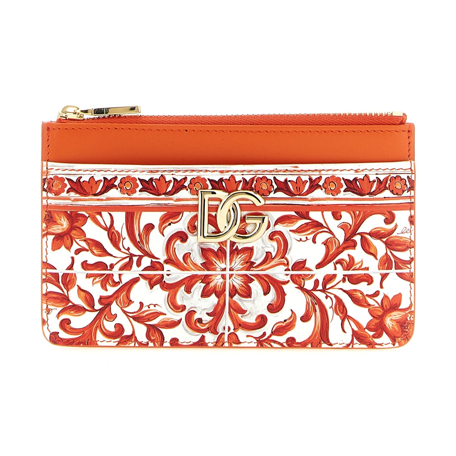 Dolce & Gabbana Orange Calfskin Cardholder
