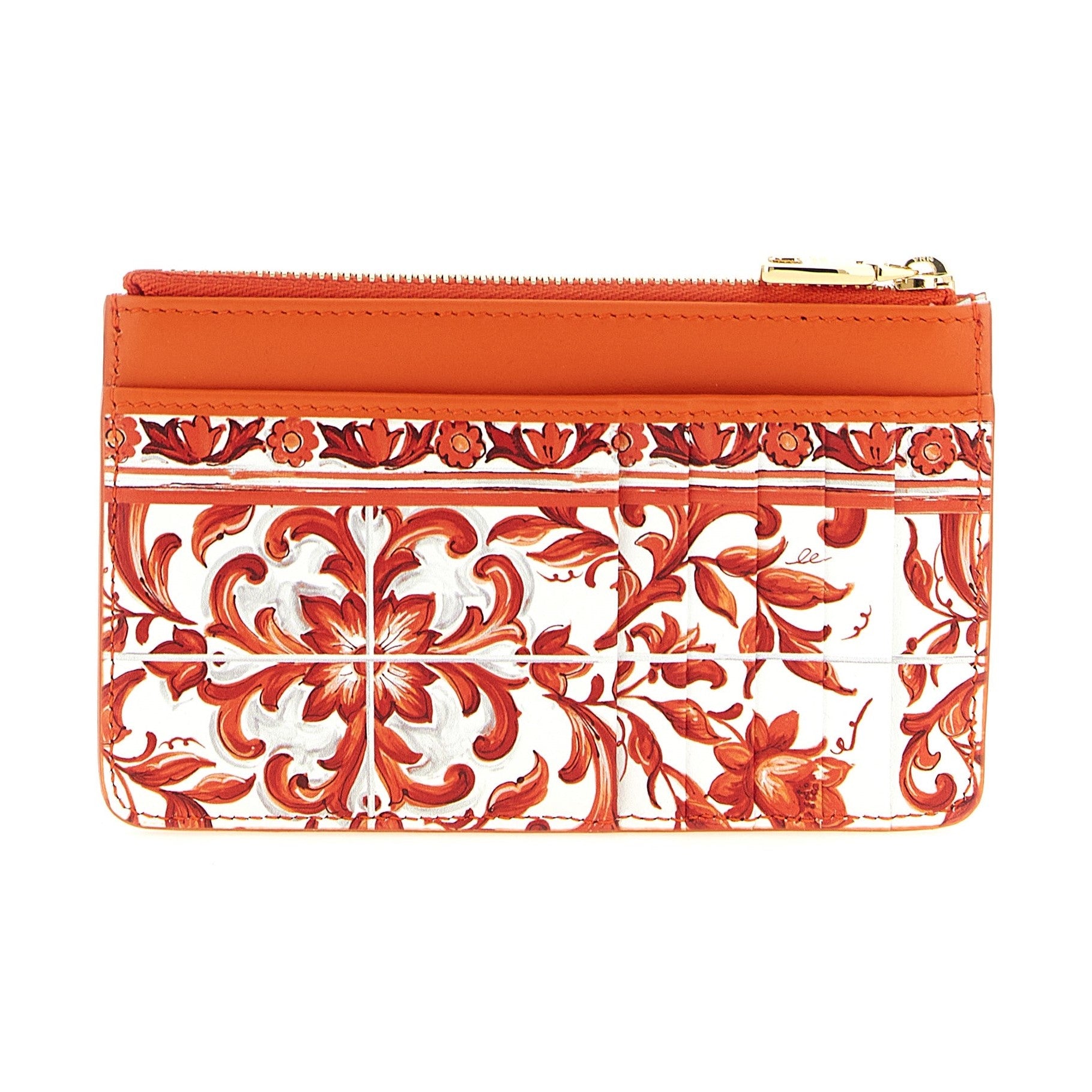 Dolce & Gabbana Orange Calfskin Cardholder