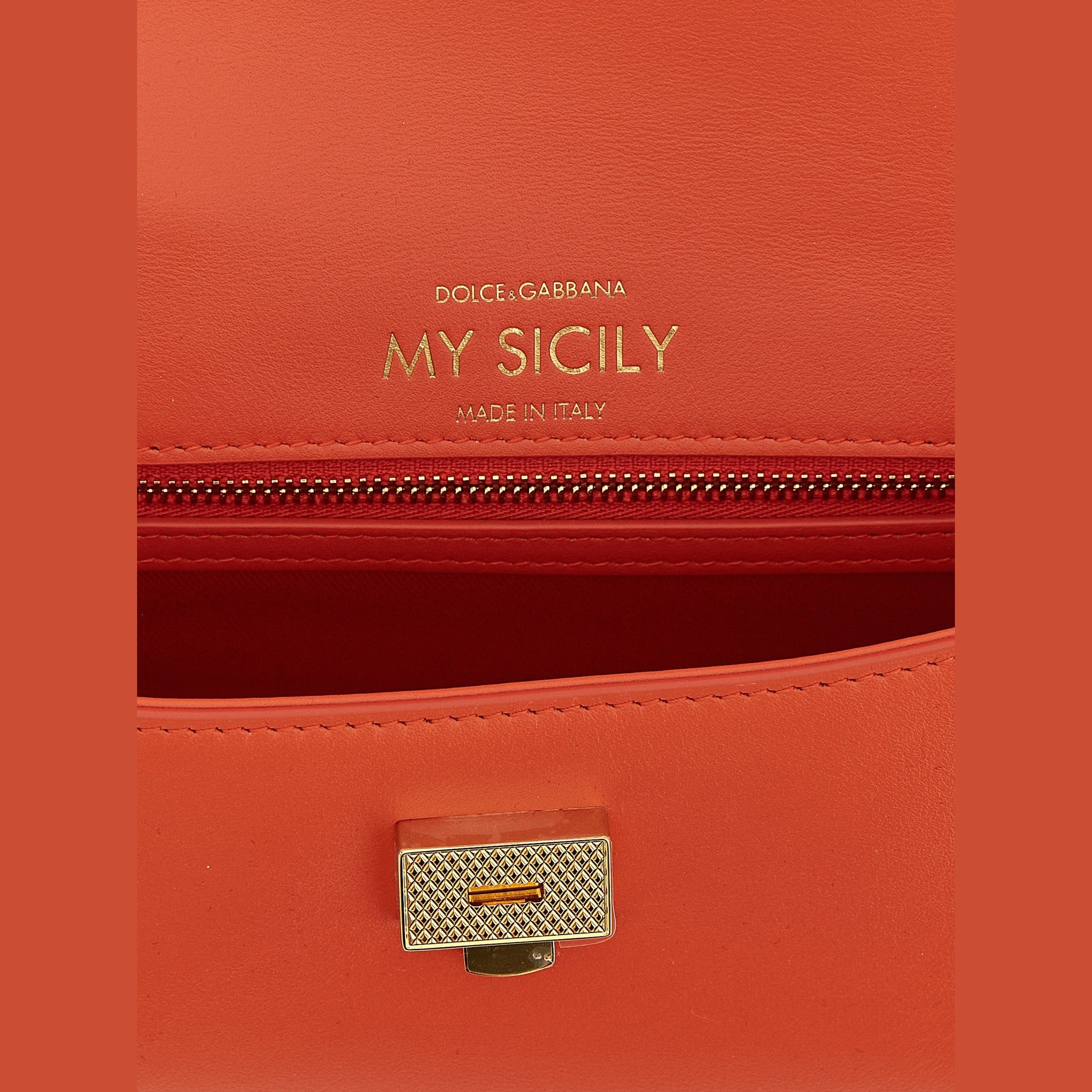 Dolce & Gabbana Orange Calfskin Handbag