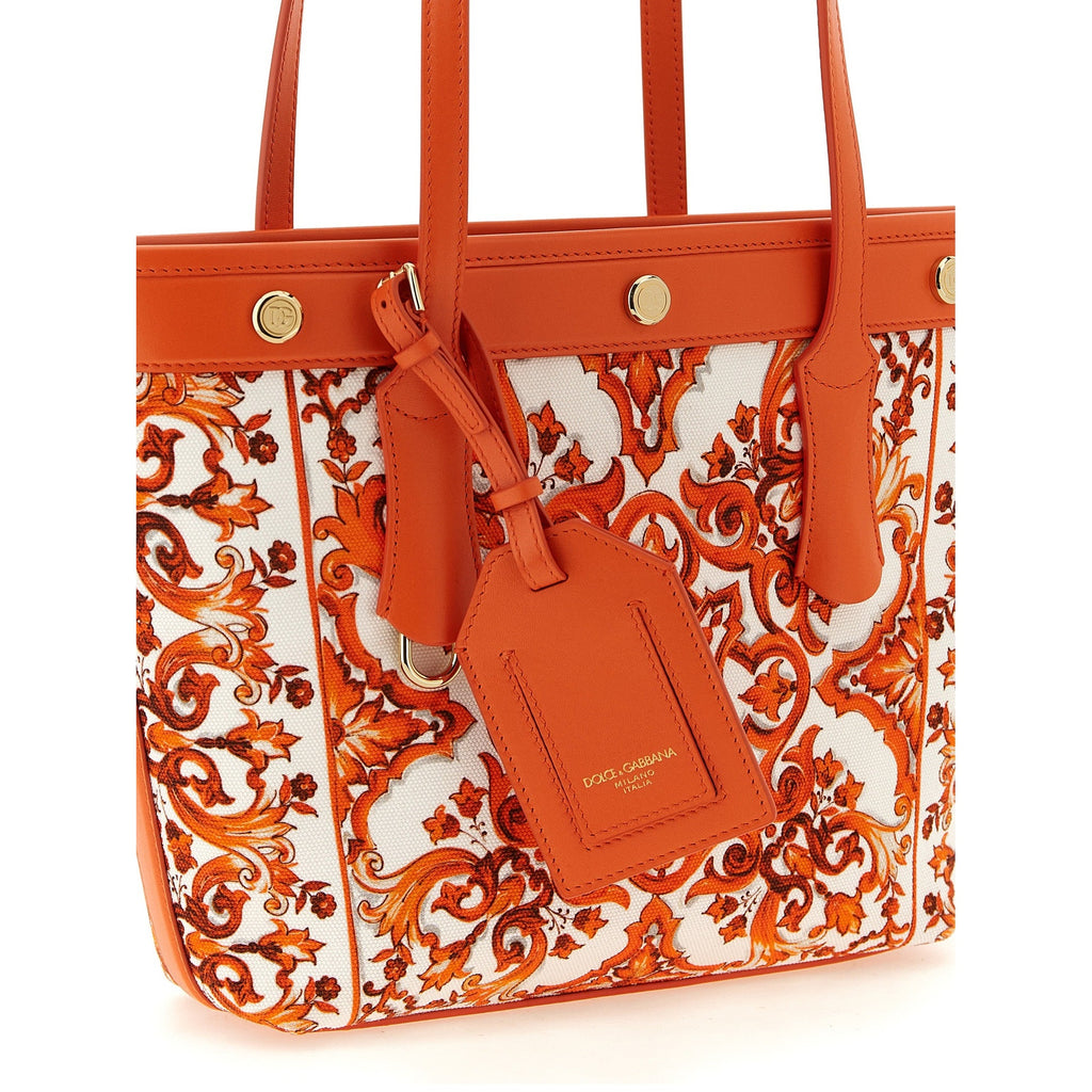 Dolce & Gabbana Orange Cotton Tote Bag