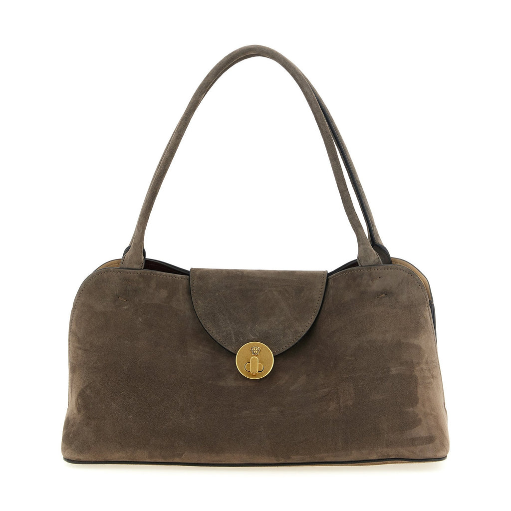 Versace Brown Calfskin Shoulder Bag