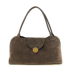 Versace Brown Calfskin Shoulder Bag