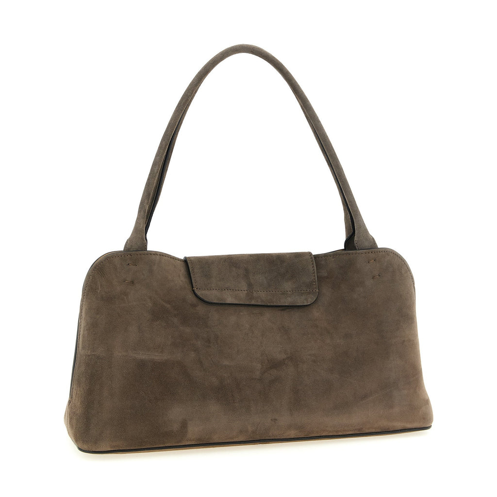 Versace Brown Calfskin Shoulder Bag