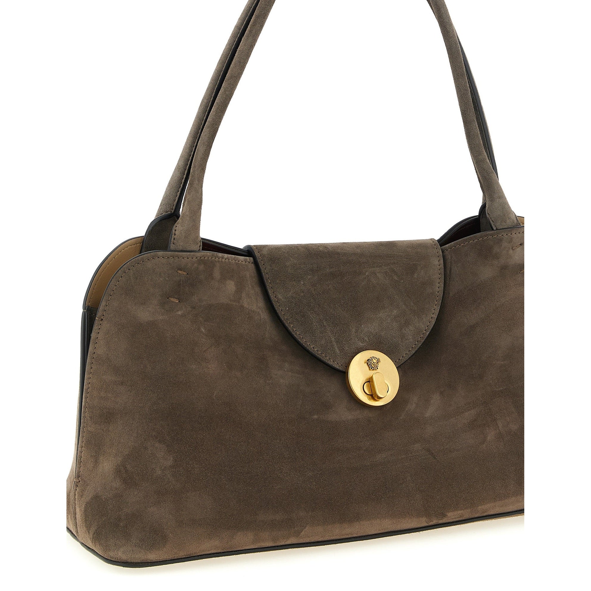 Versace Brown Calfskin Shoulder Bag