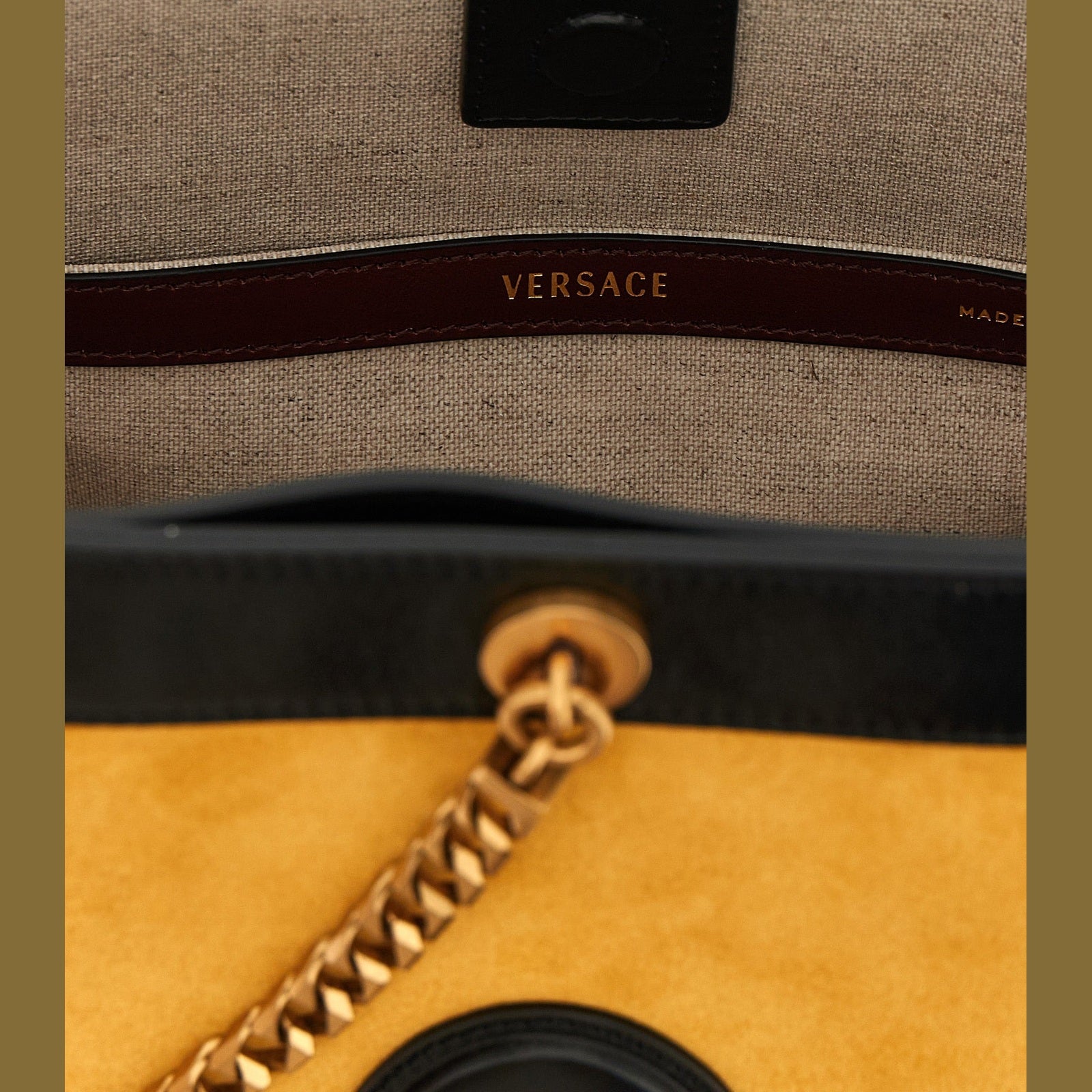 Versace Bicolor Calfskin Shoulder Bag