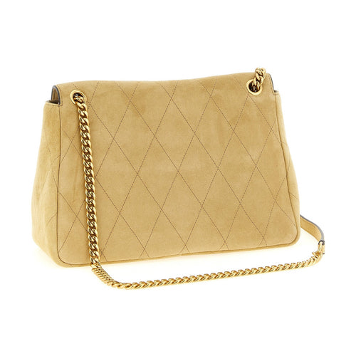 Beige Calfskin Shoulder Bag