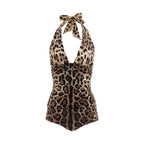 Dolce & Gabbana Brown Polyamide One-Piece Swimsuit
