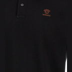 Versace Black Cotton Polo Shirt