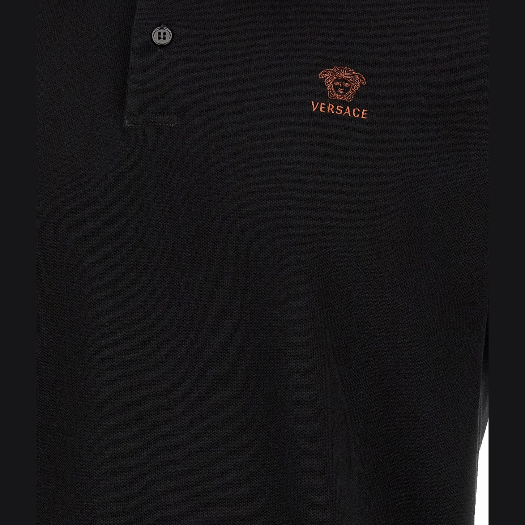 Versace Black Cotton Polo Shirt