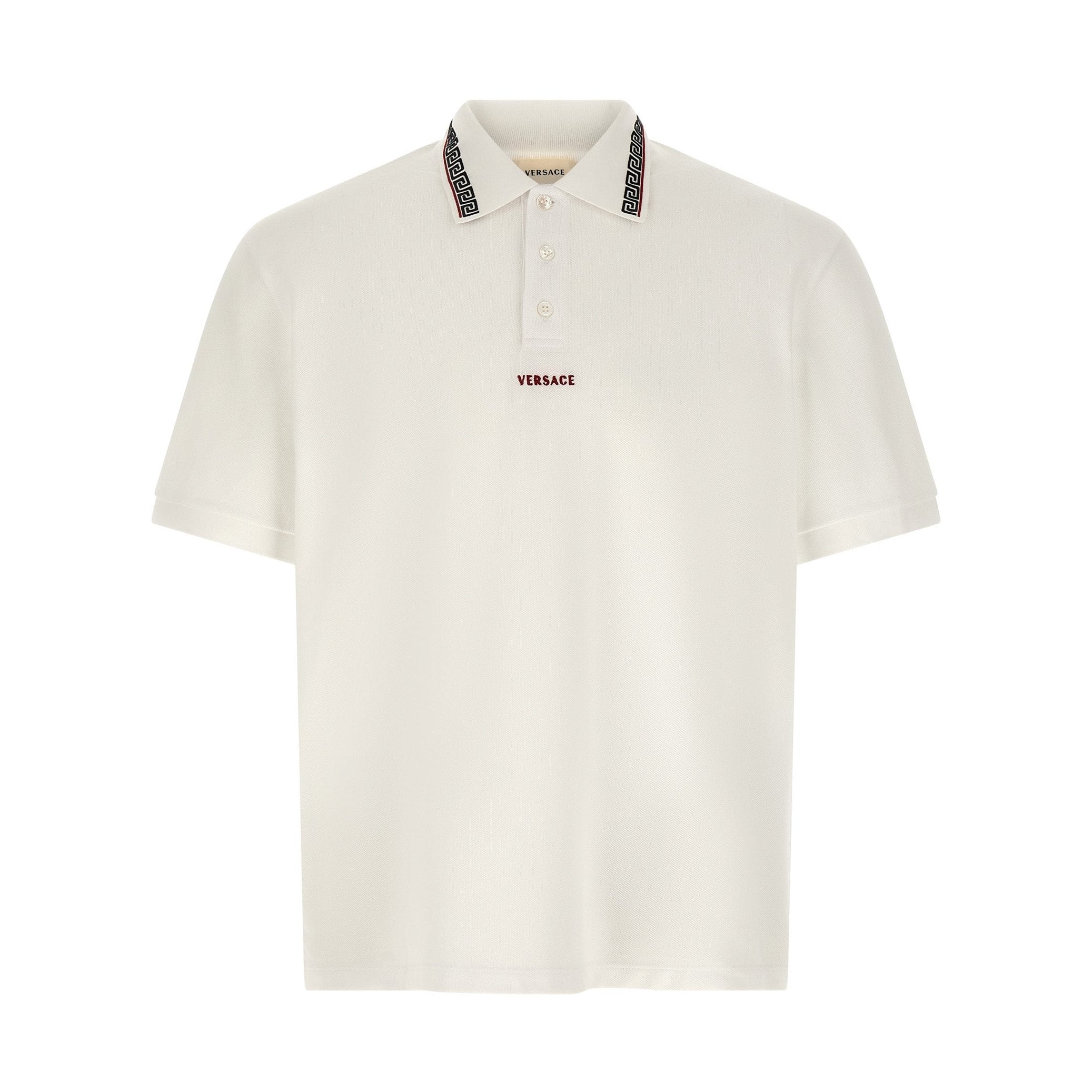 Versace White Cotton Polo Shirt