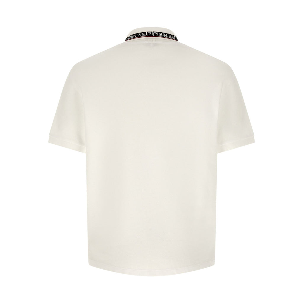 Versace White Cotton Polo Shirt