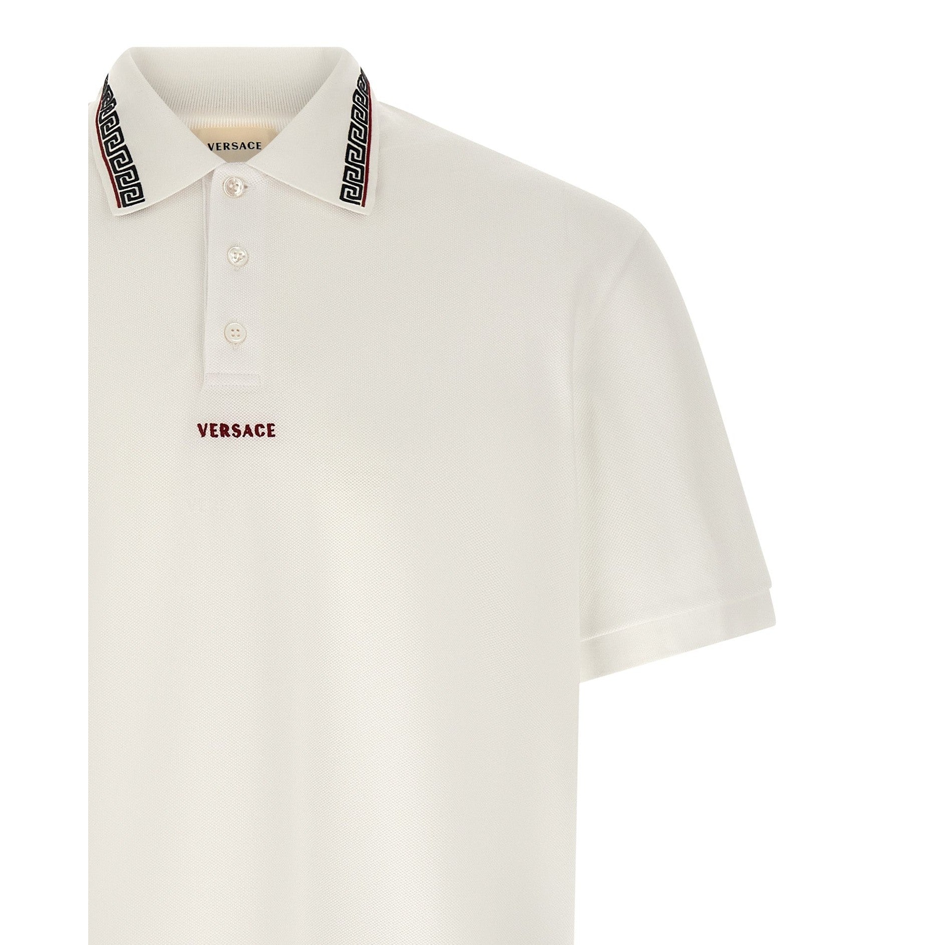 Versace White Cotton Polo Shirt