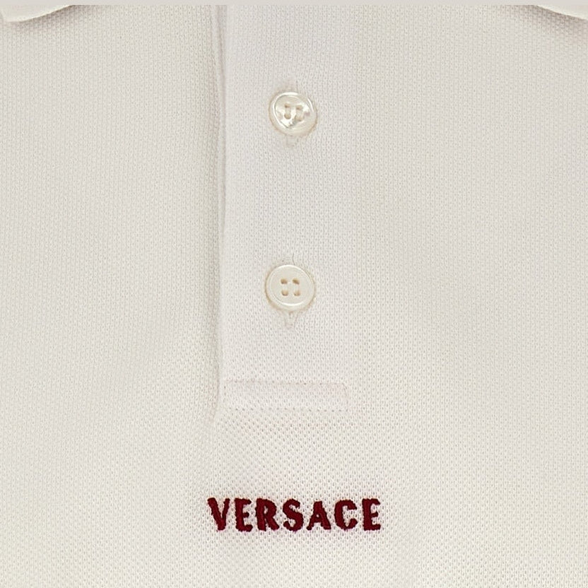 Versace White Cotton Polo Shirt