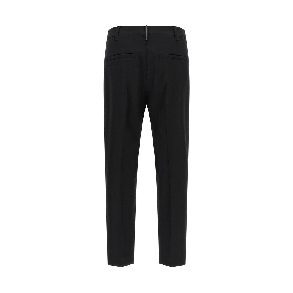 Brunello Cucinelli Black Virgin Wool Dress Pants