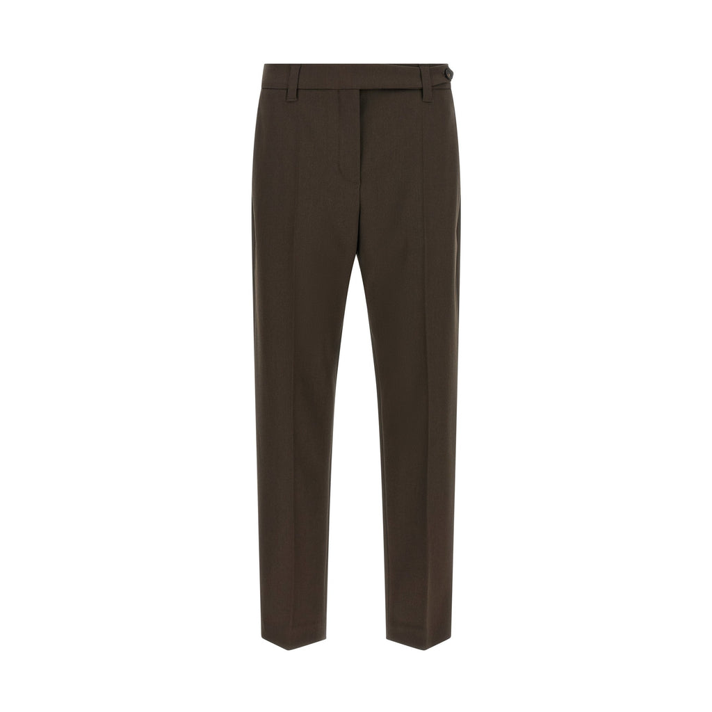 Brunello Cucinelli Brown Virgin Wool Dress Pants