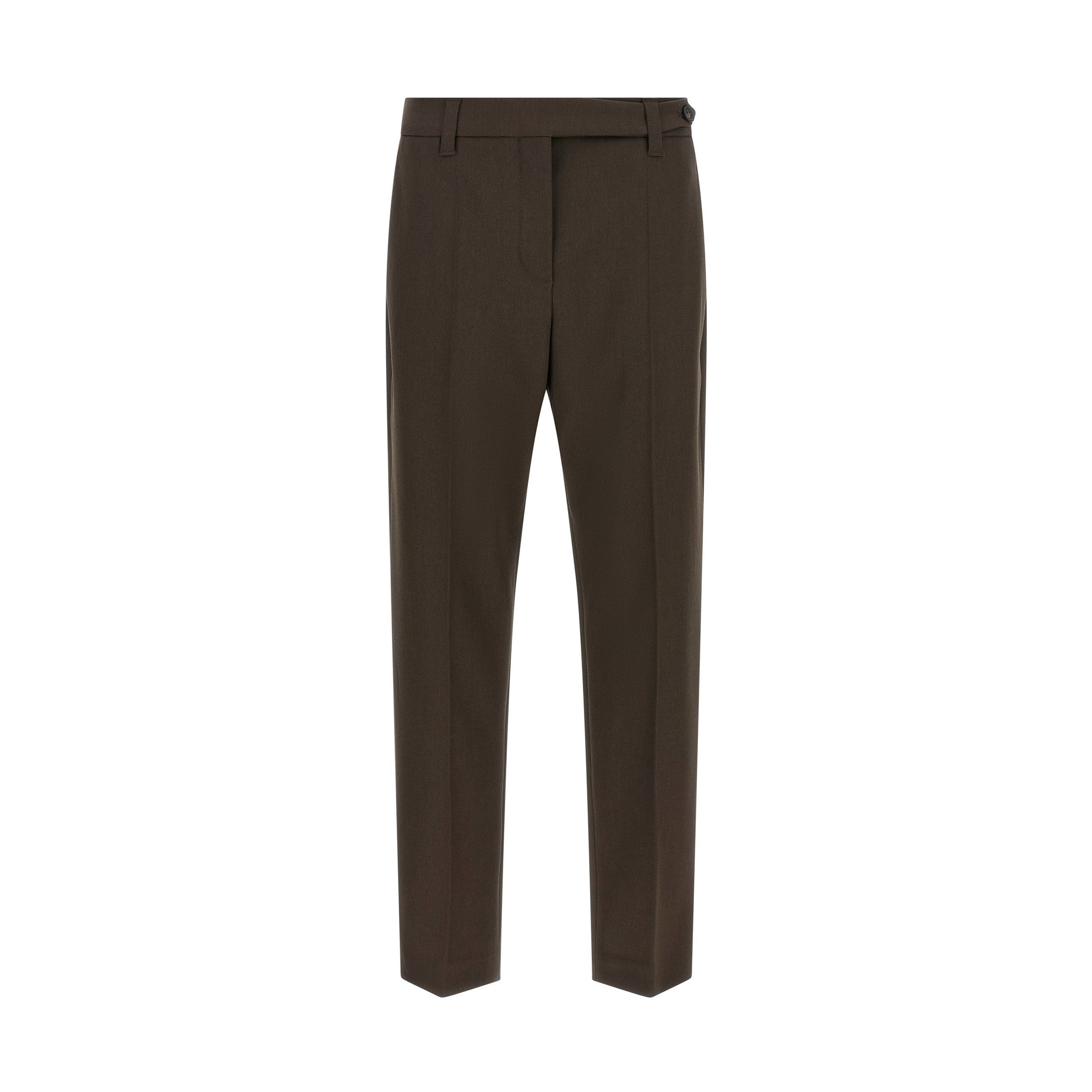 Brunello Cucinelli Brown Virgin Wool Dress Pants