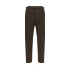Brunello Cucinelli Brown Virgin Wool Dress Pants