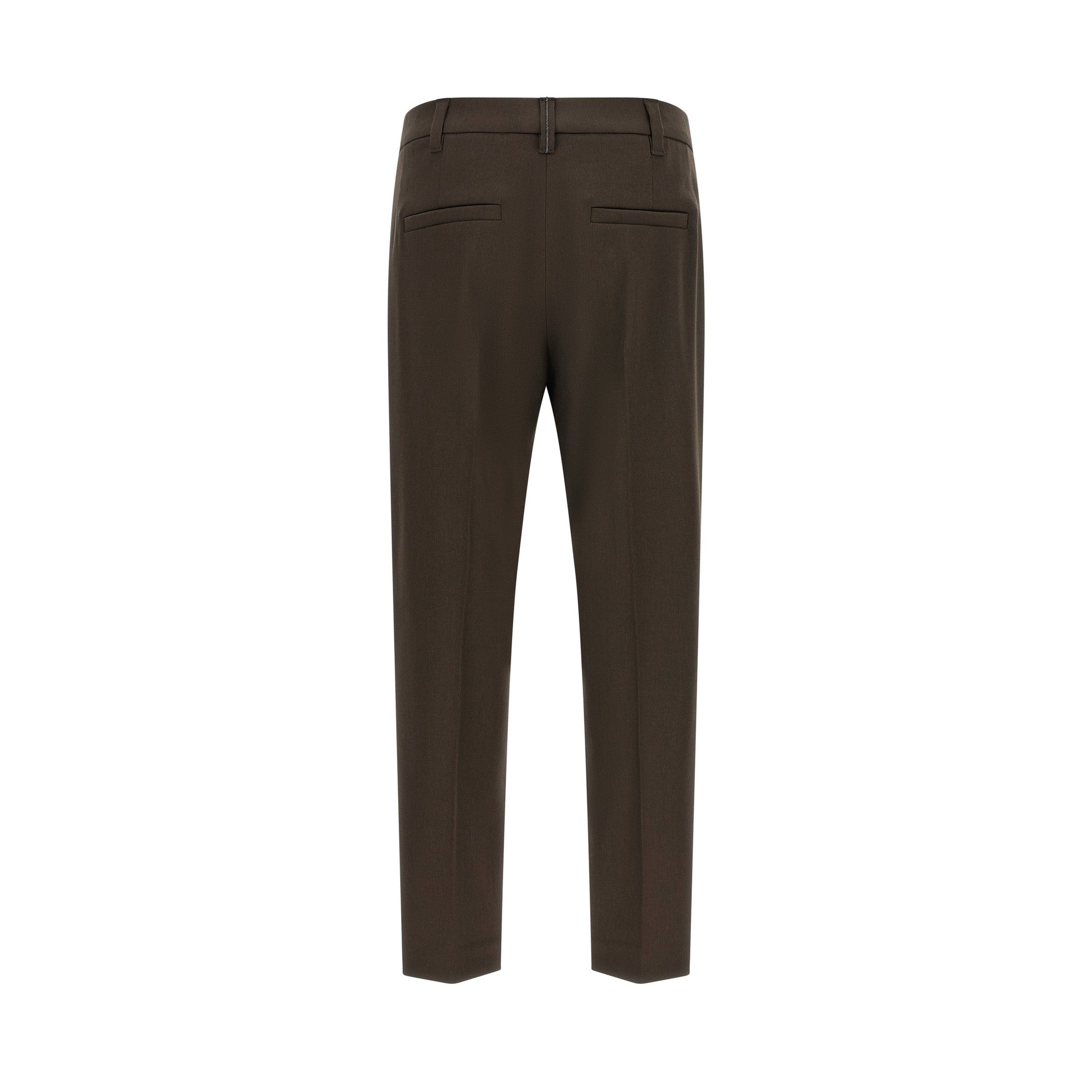 Brunello Cucinelli Brown Virgin Wool Dress Pants
