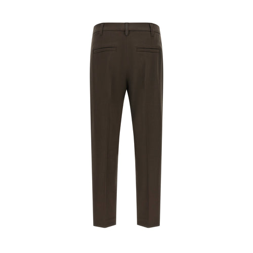 Brunello Cucinelli Brown Virgin Wool Dress Pants