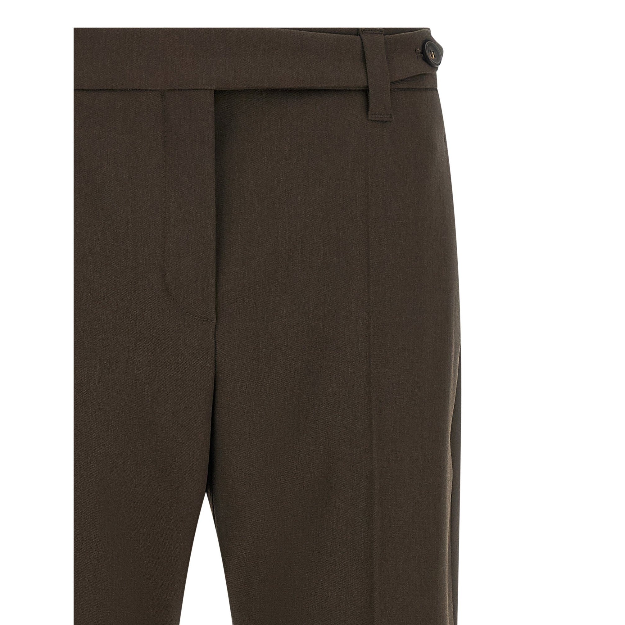 Brunello Cucinelli Brown Virgin Wool Dress Pants