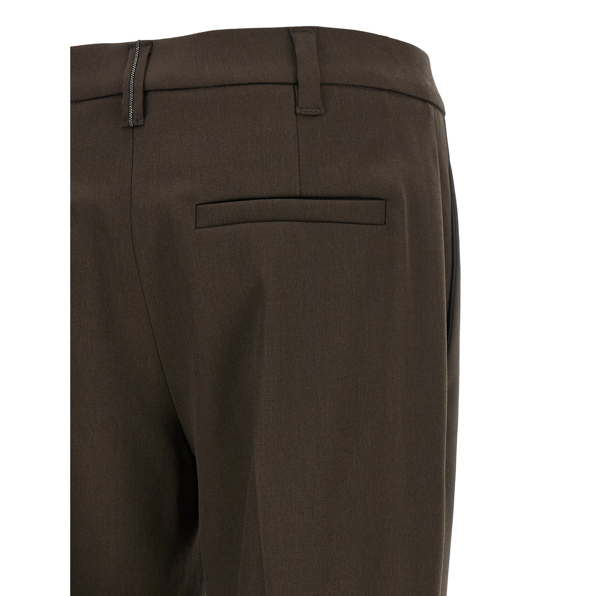 Brunello Cucinelli Brown Virgin Wool Dress Pants