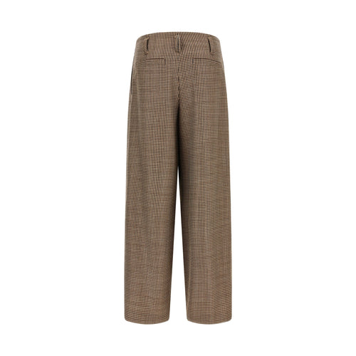 Brunello Cucinelli Brown Virgin Wool Flared Pants