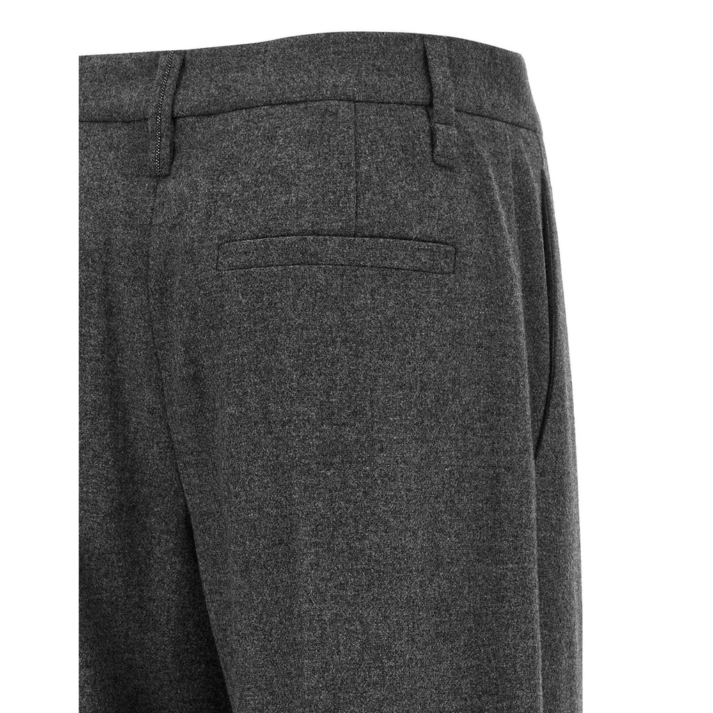 Brunello Cucinelli Gray Virgin Wool Casual Pants
