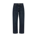 Brunello Cucinelli Blue Cotton Straight-Leg Jeans
