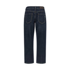 Brunello Cucinelli Blue Cotton Straight-Leg Jeans