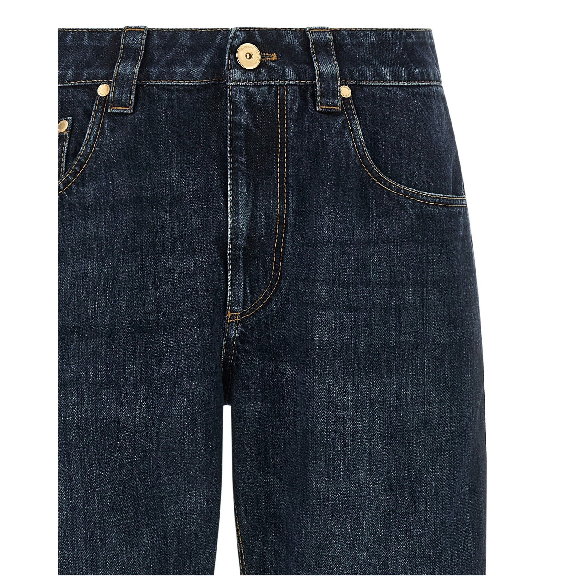 Brunello Cucinelli Blue Cotton Straight-Leg Jeans